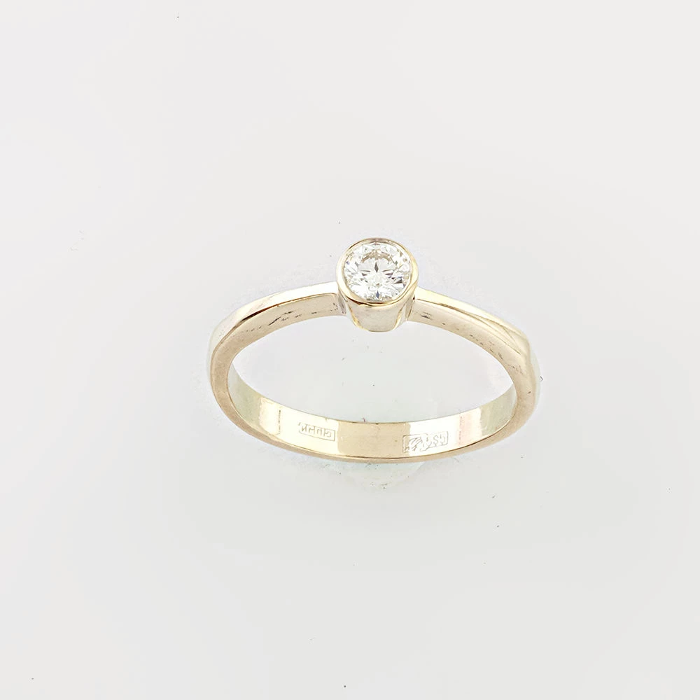 Кольцо с бриллиантом из белого золота 585 пробы