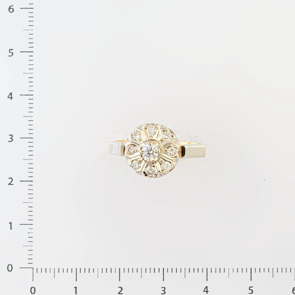 Кольцо с бриллиантом из красного золота 750 пробы