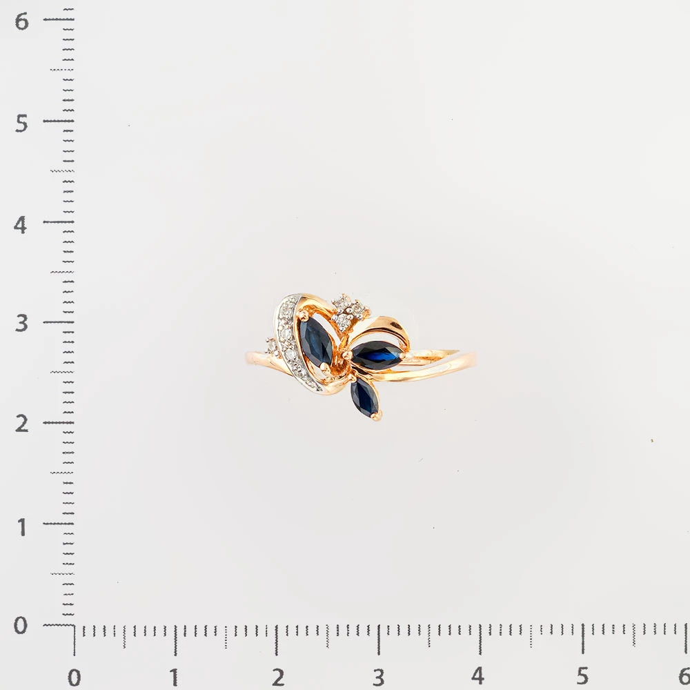 Кольцо с сапфиром из красного золота 585 пробы