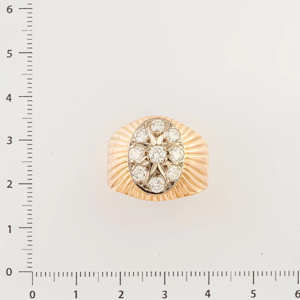 Кольцо с бриллиантом из красного золота 583 пробы