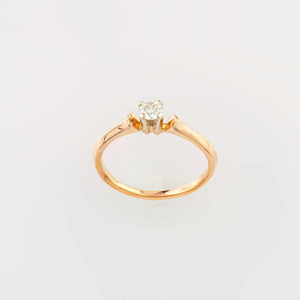 Кольцо с бриллиантом из красного золота 585 пробы