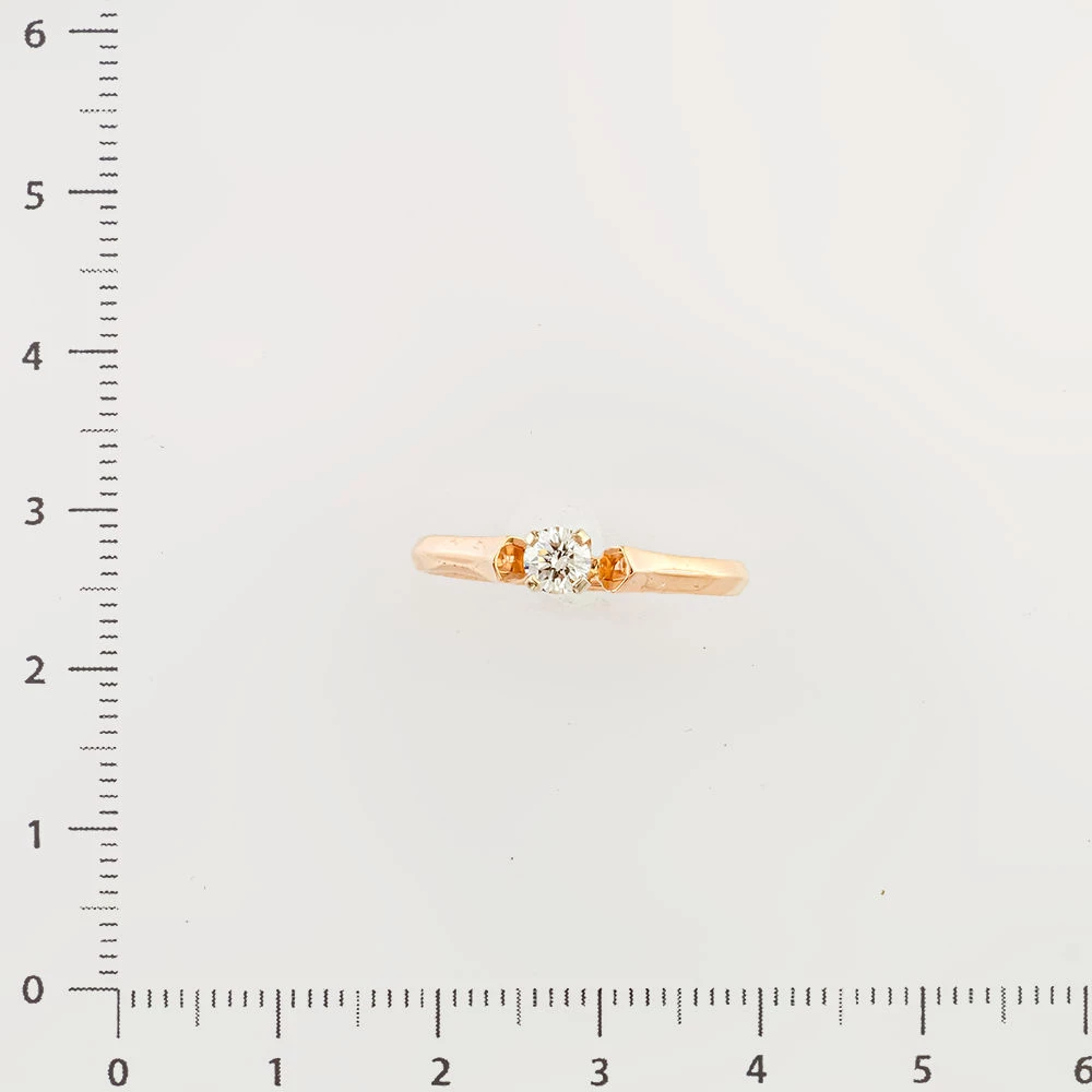 Кольцо с бриллиантом из красного золота 585 пробы