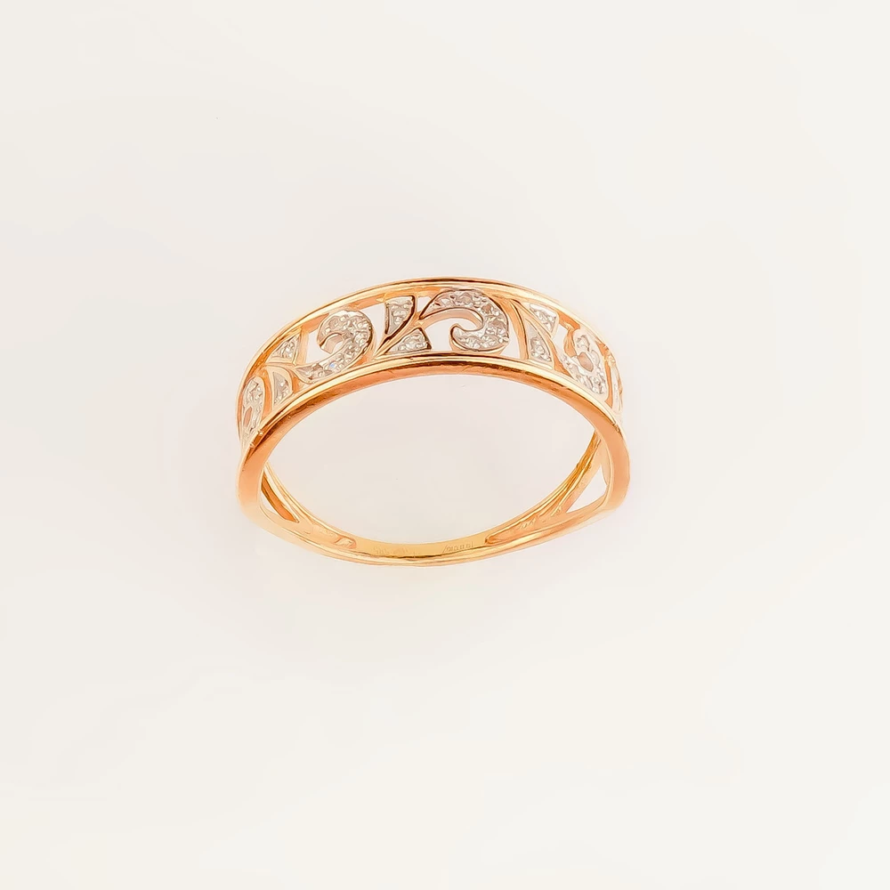 Кольцо с бриллиантом из красного золота 585 пробы