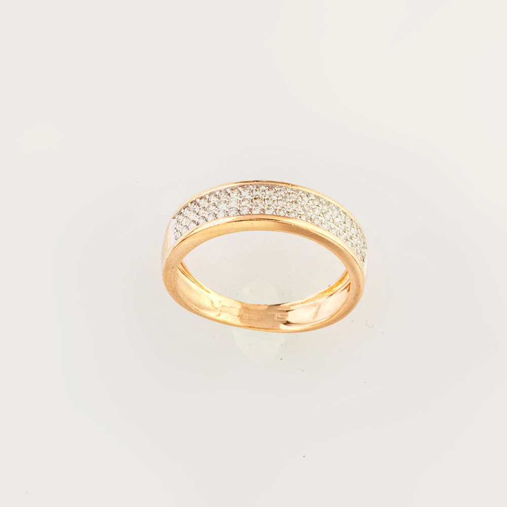 Кольцо с бриллиантом из красного золота 585 пробы