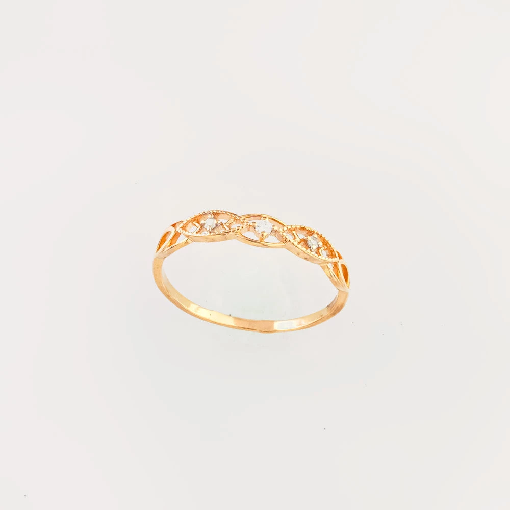 Кольцо с бриллиантом из красного золота 585 пробы