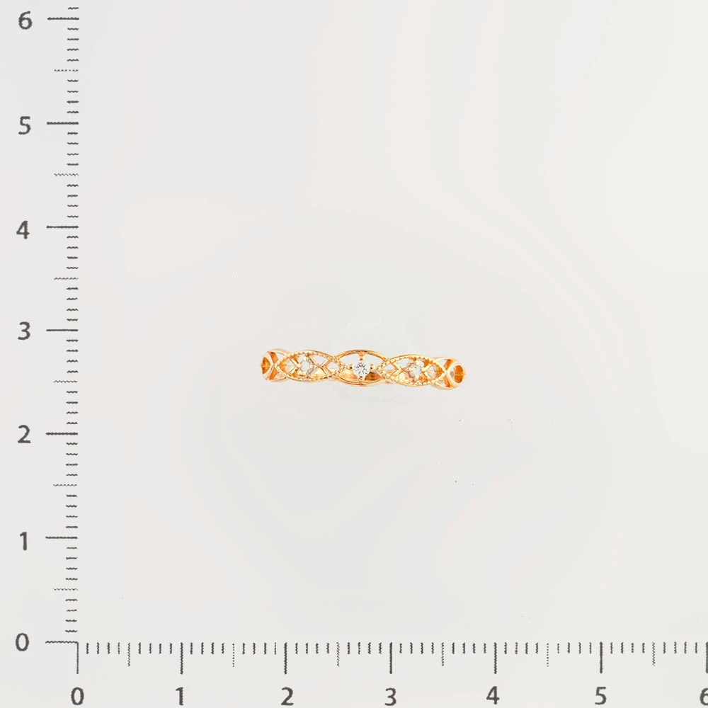 Кольцо с бриллиантом из красного золота 585 пробы