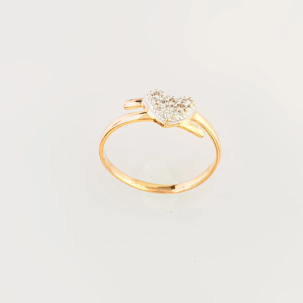 Кольцо с бриллиантом из красного золота 585 пробы