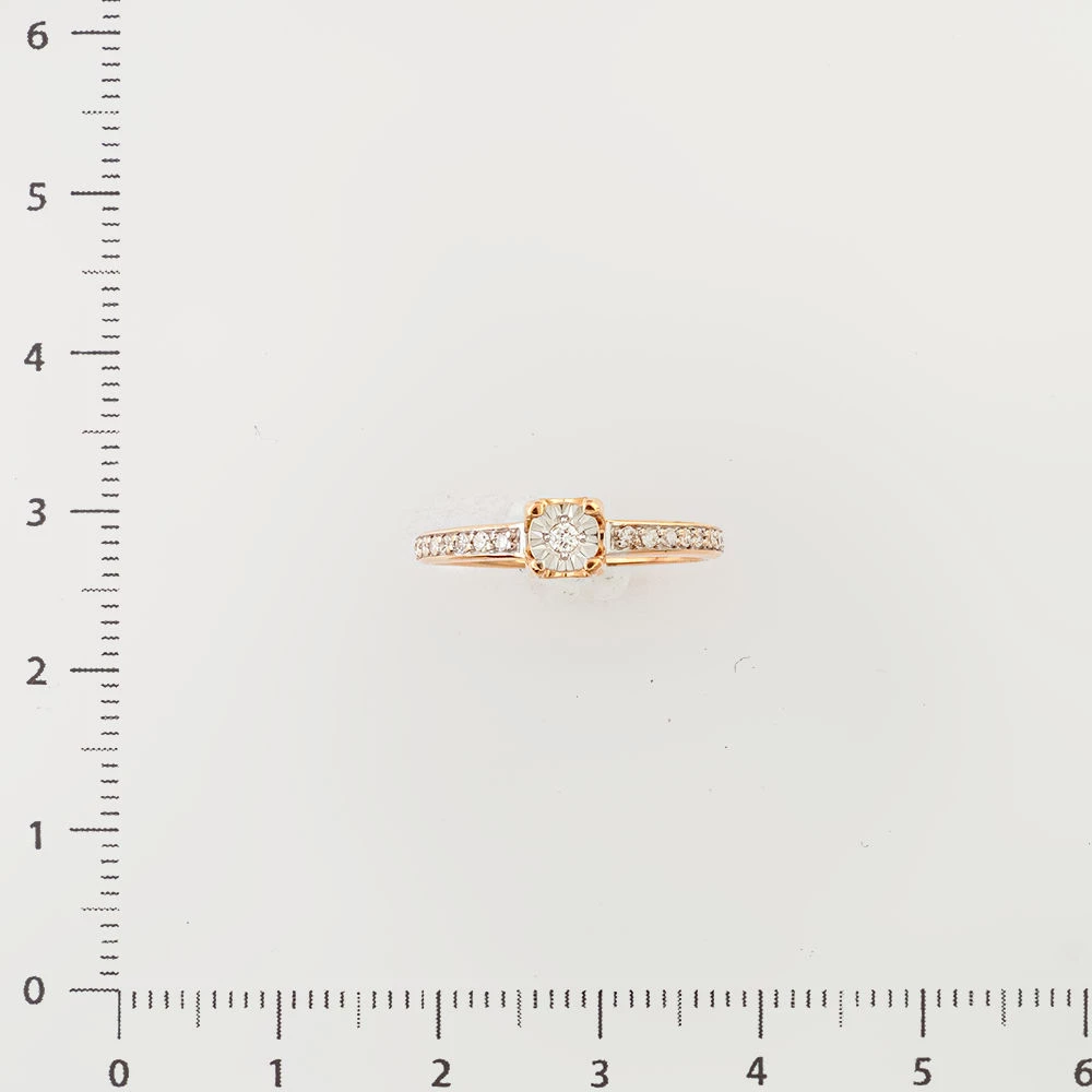 Кольцо с бриллиантом из красного золота 585 пробы