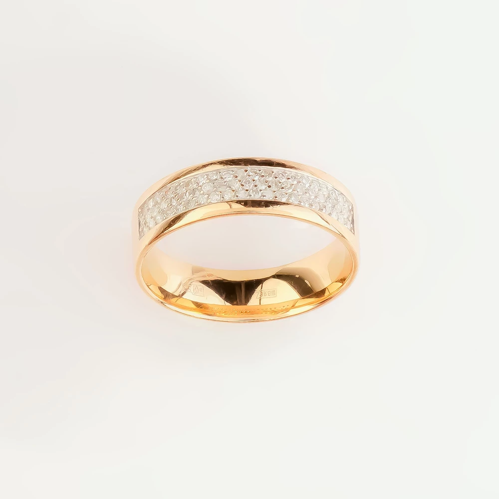 Кольцо с бриллиантом из красного золота 585 пробы