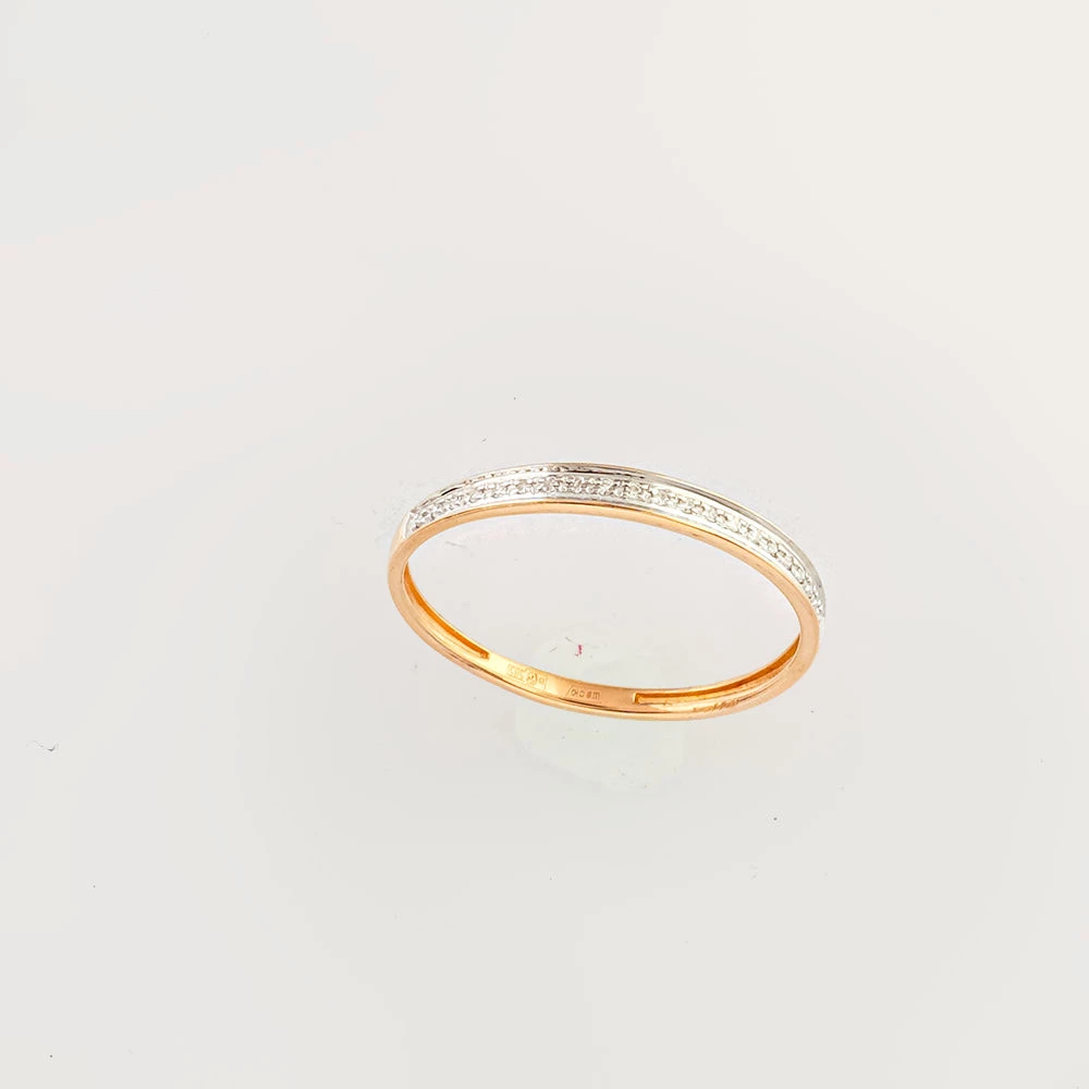 Кольцо с бриллиантом из красного золота 585 пробы