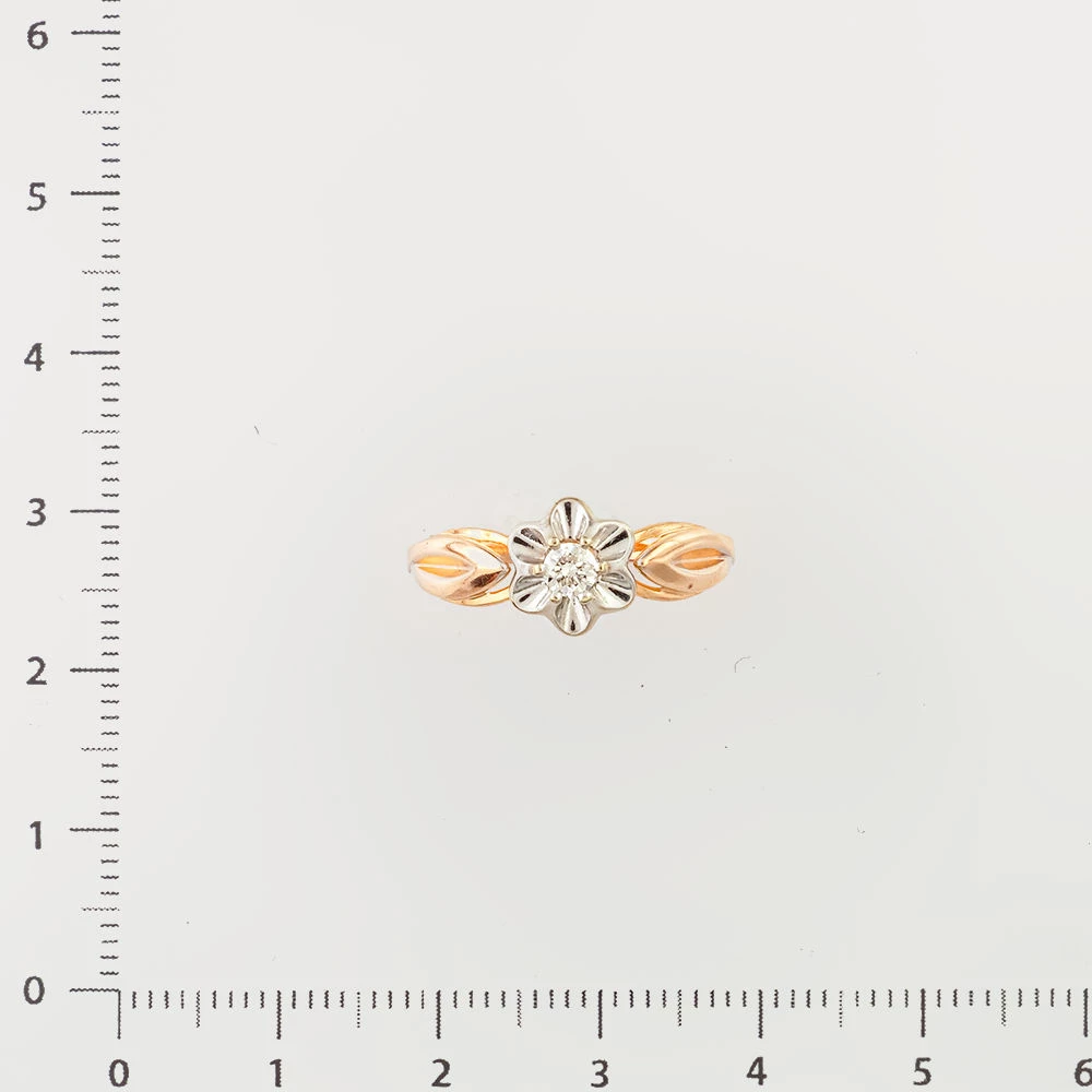 Кольцо с бриллиантом из красного золота 585 пробы