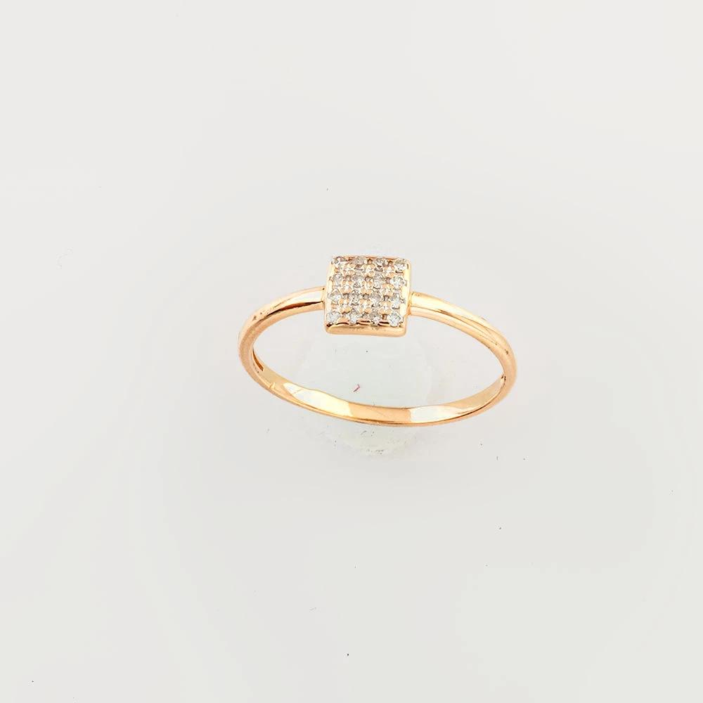 Кольцо с бриллиантом из красного золота 585 пробы