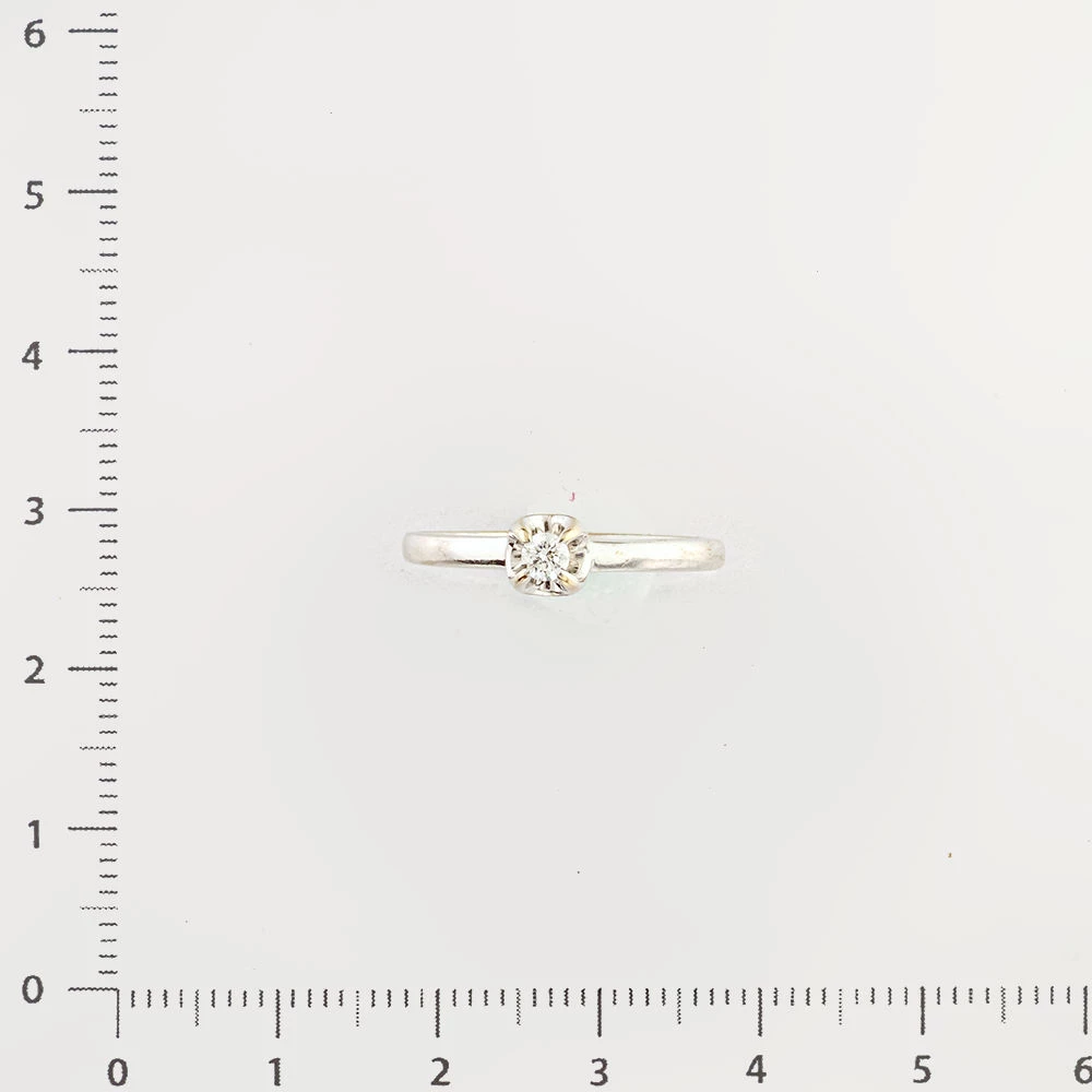 Кольцо с бриллиантом из белого золота 585 пробы