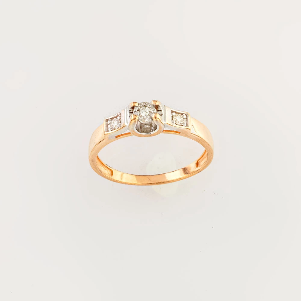 Кольцо с бриллиантом из красного золота 585 пробы