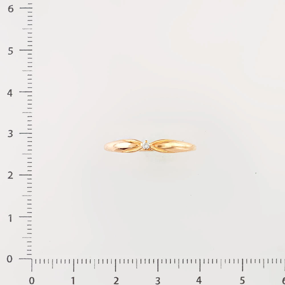 Кольцо с бриллиантом из красного золота 585 пробы