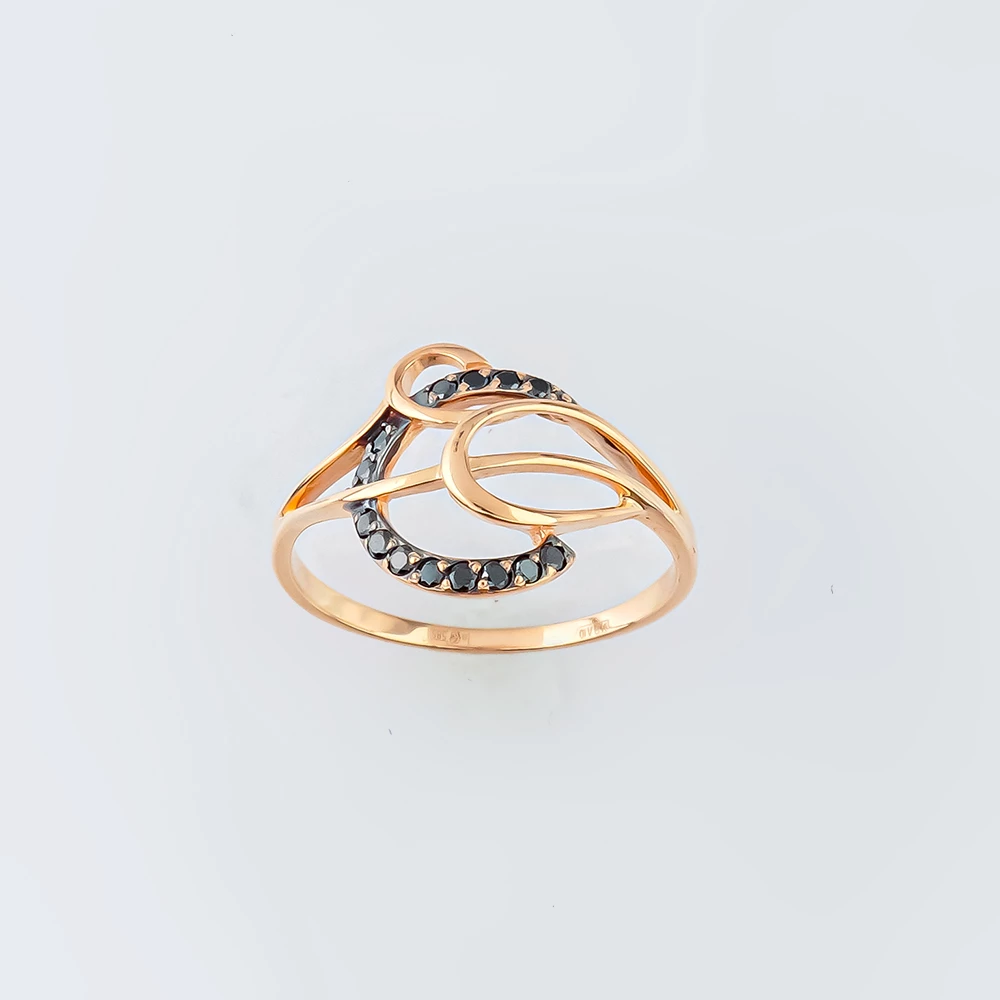 Кольцо с бриллиантом из красного золота 585 пробы