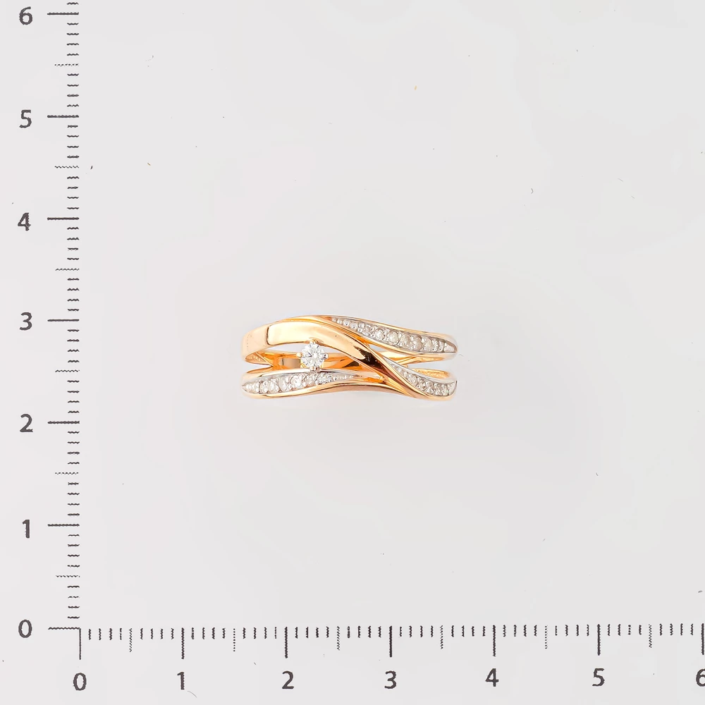 Кольцо с бриллиантом из красного золота 585 пробы