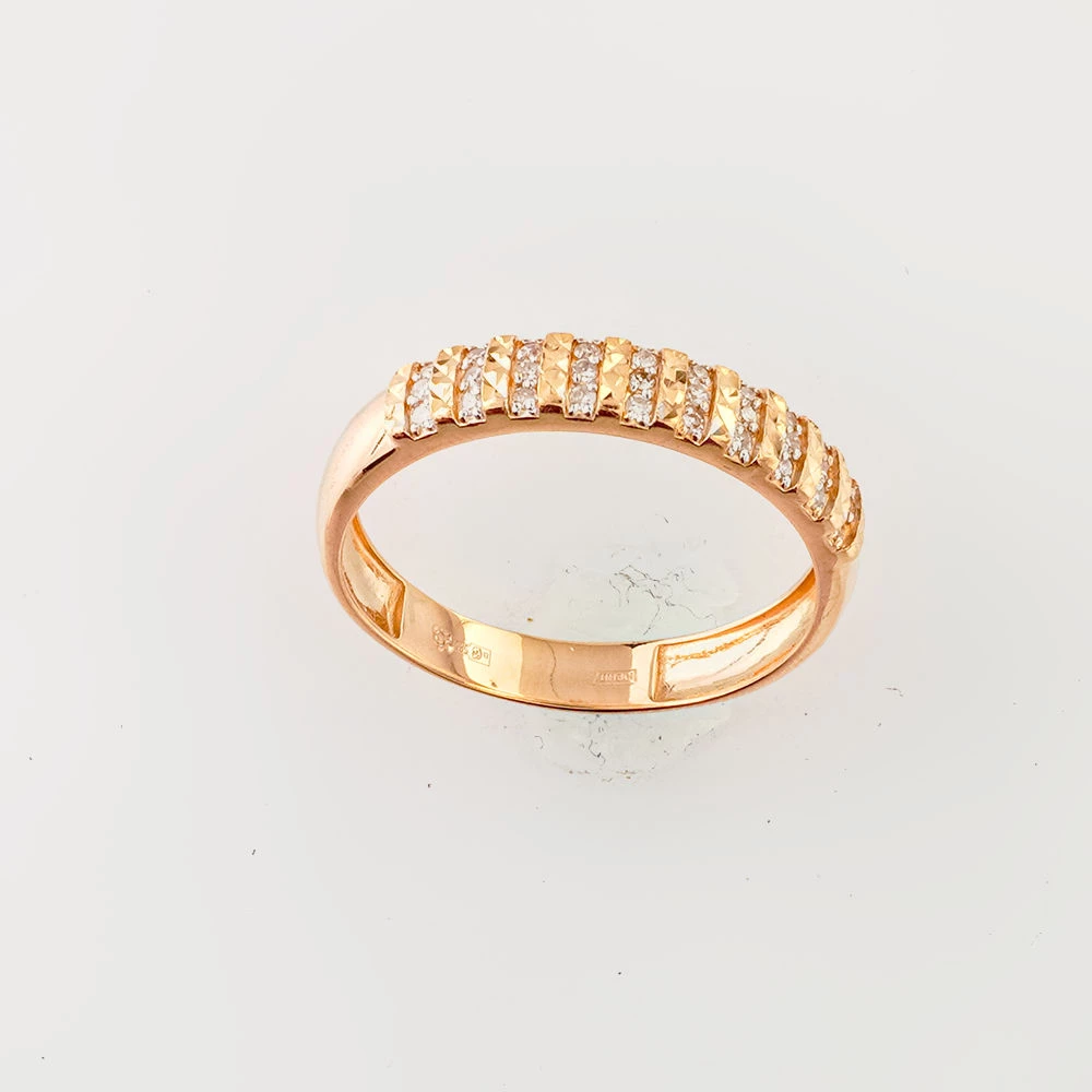 Кольцо с бриллиантом из красного золота 585 пробы