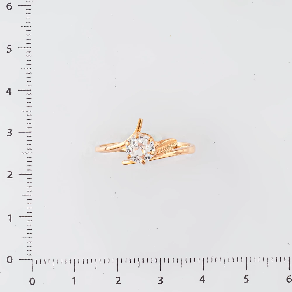 Кольцо с фианитом из красного золота 583 пробы