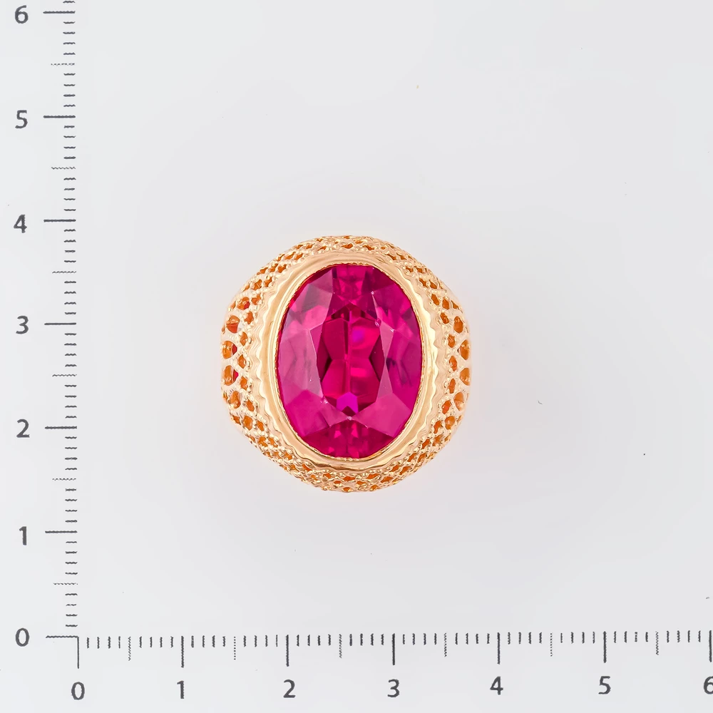 Кольцо с фианитом из красного золота 583 пробы