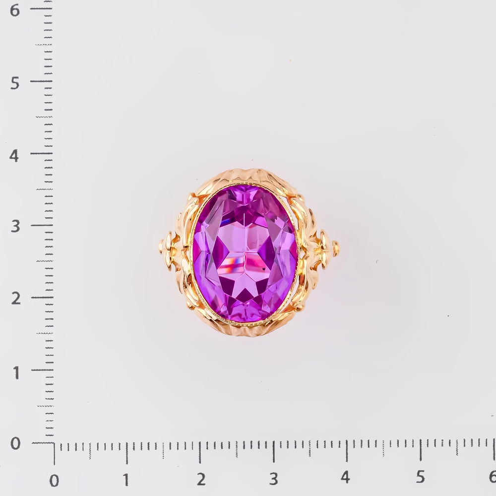 Кольцо с фианитом из красного золота 583 пробы