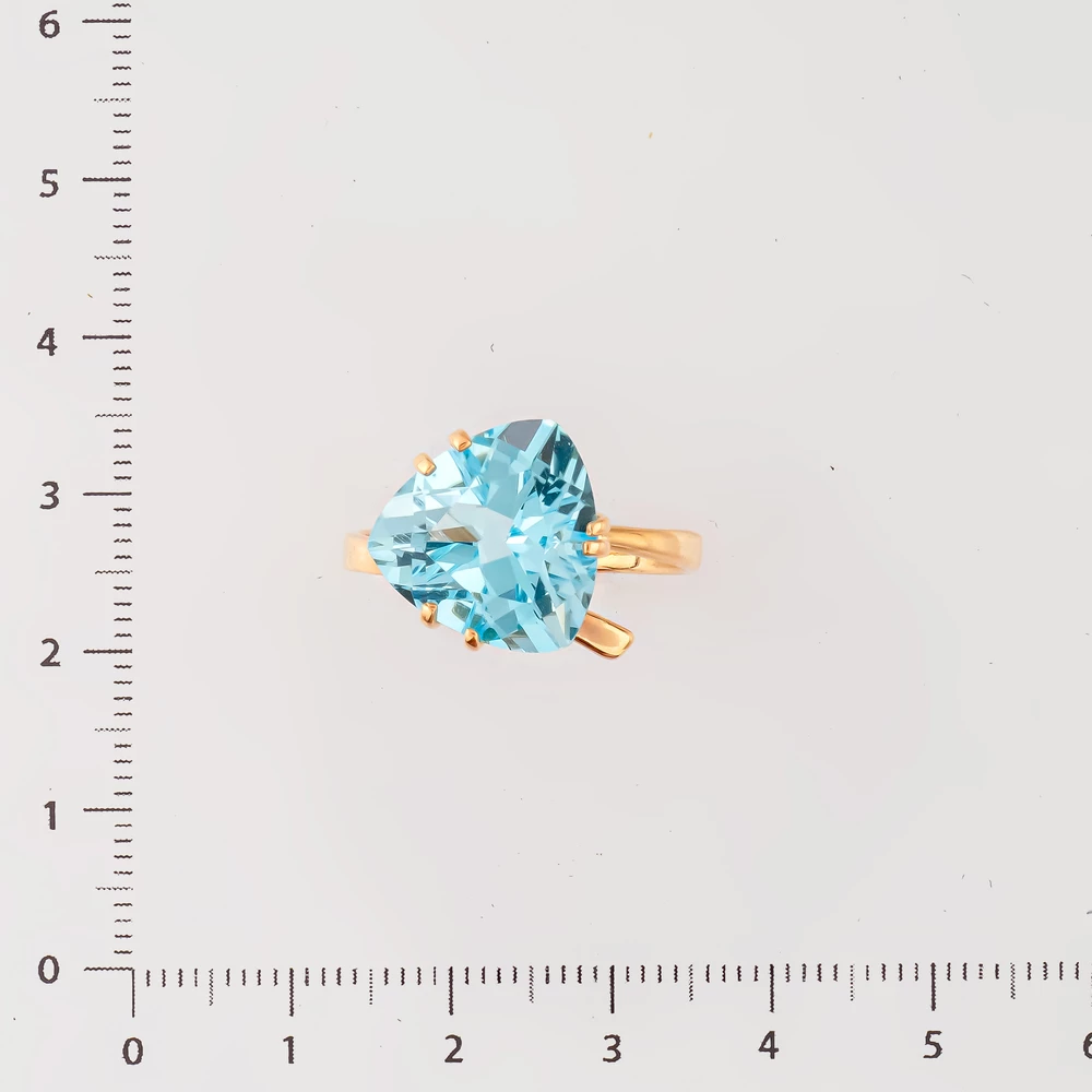 Кольцо с топазом из красного золота 585 пробы