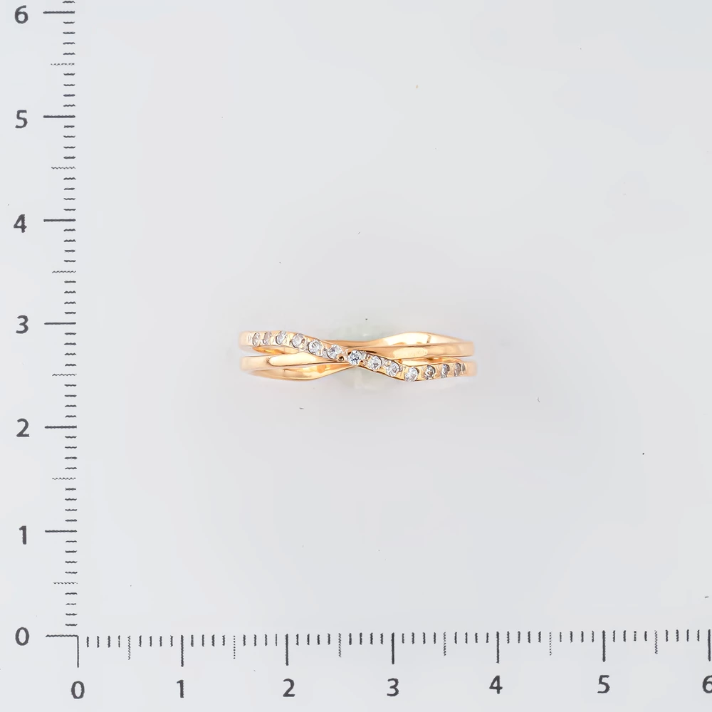 Кольцо с фианитом из красного золота 585 пробы