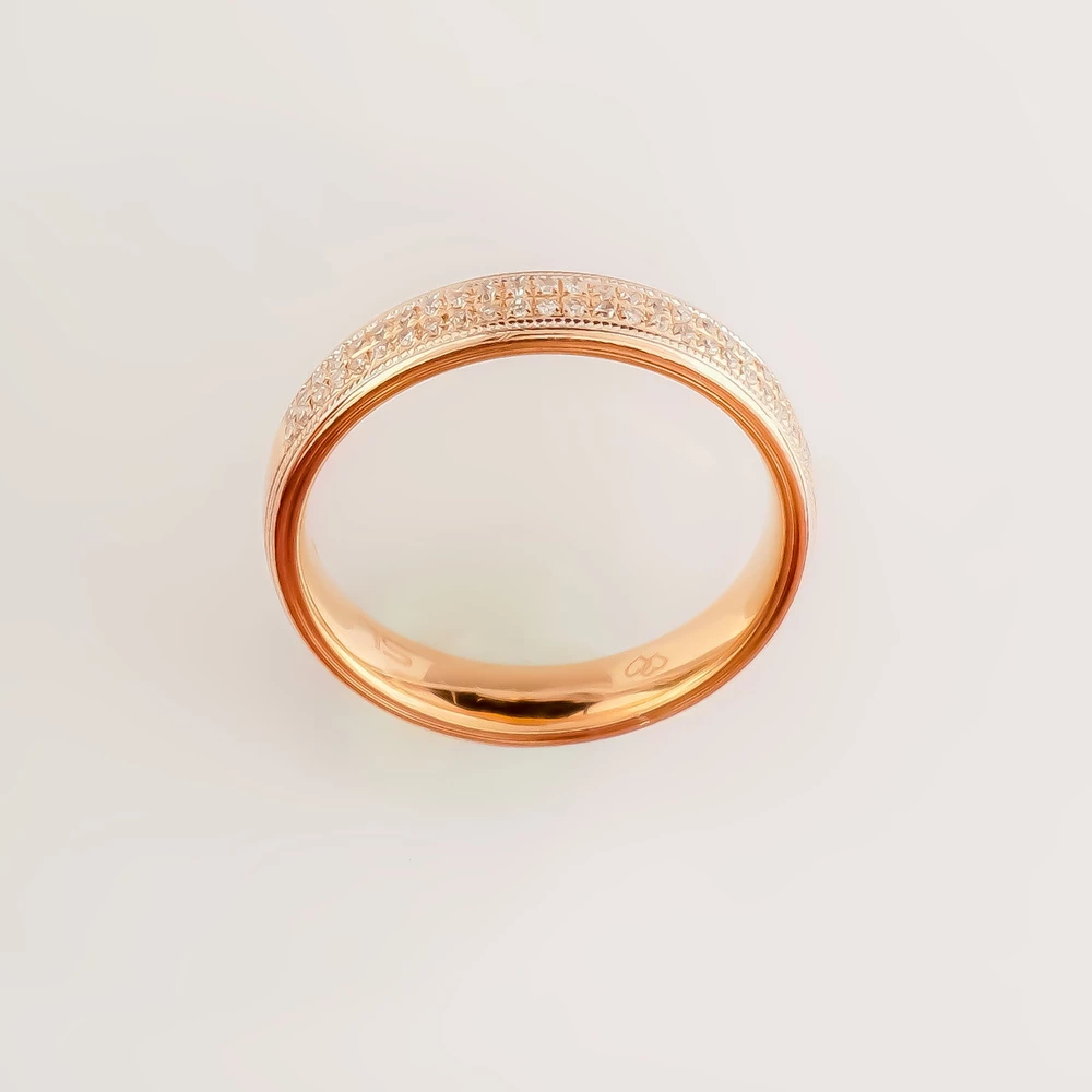 Кольцо с бриллиантом из красного золота 585 пробы