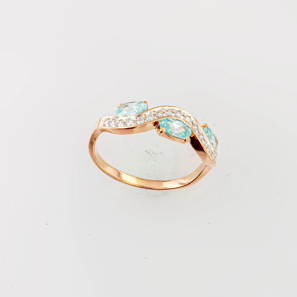 Кольцо с топазом из красного золота 585 пробы