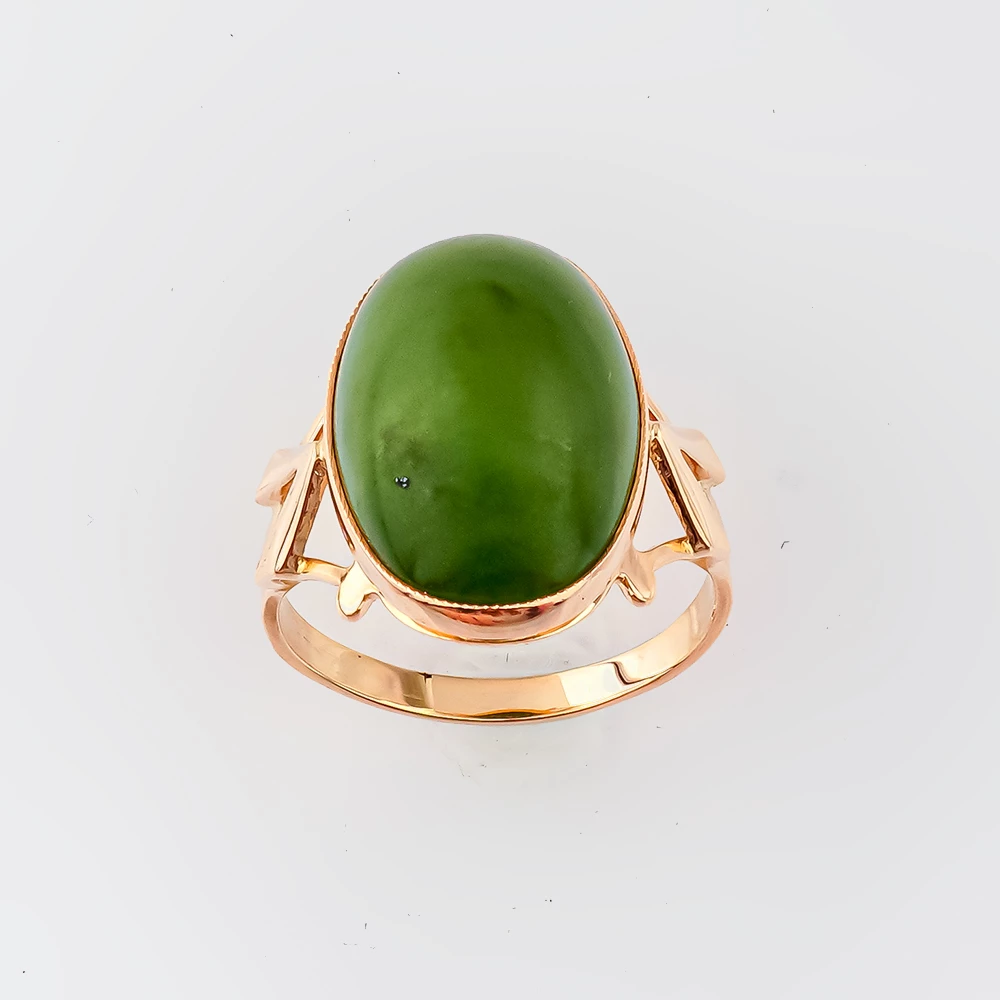 Кольцо с нефритом из красного золота 583 пробы