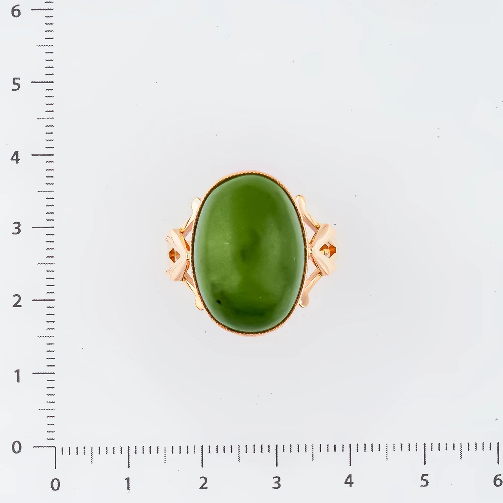 Кольцо с нефритом из красного золота 583 пробы
