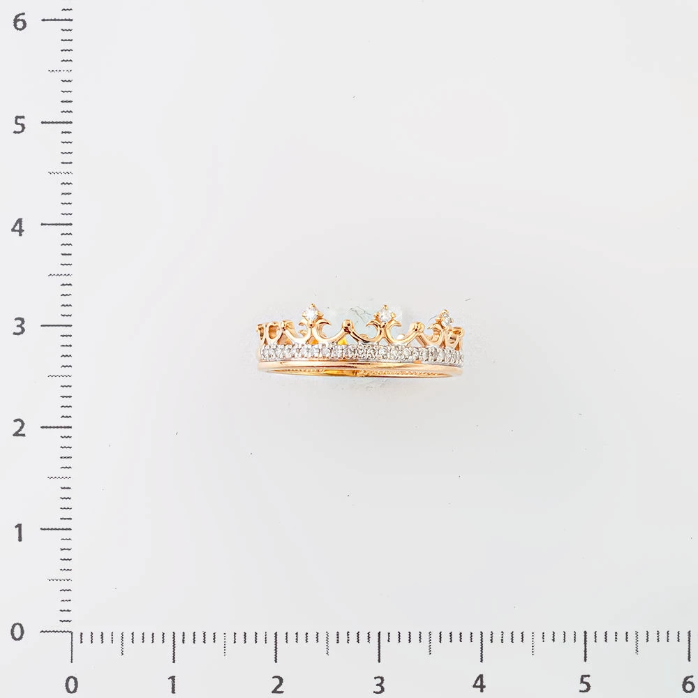 Кольцо с бриллиантом из красного золота 585 пробы