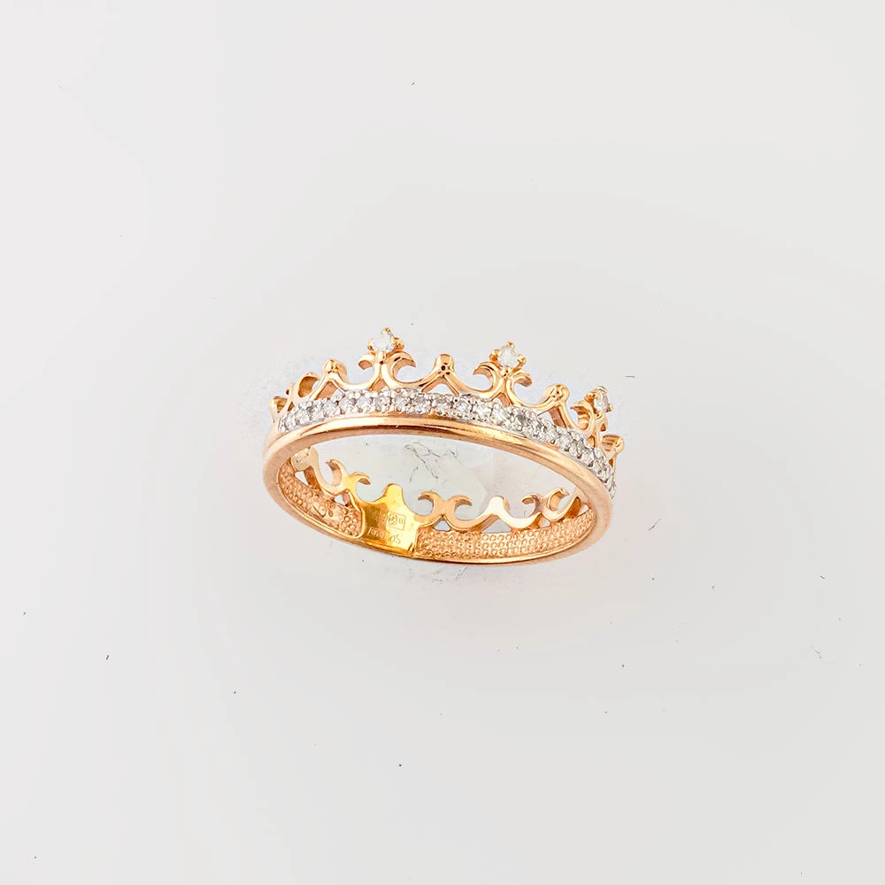 Кольцо с бриллиантом из красного золота 585 пробы