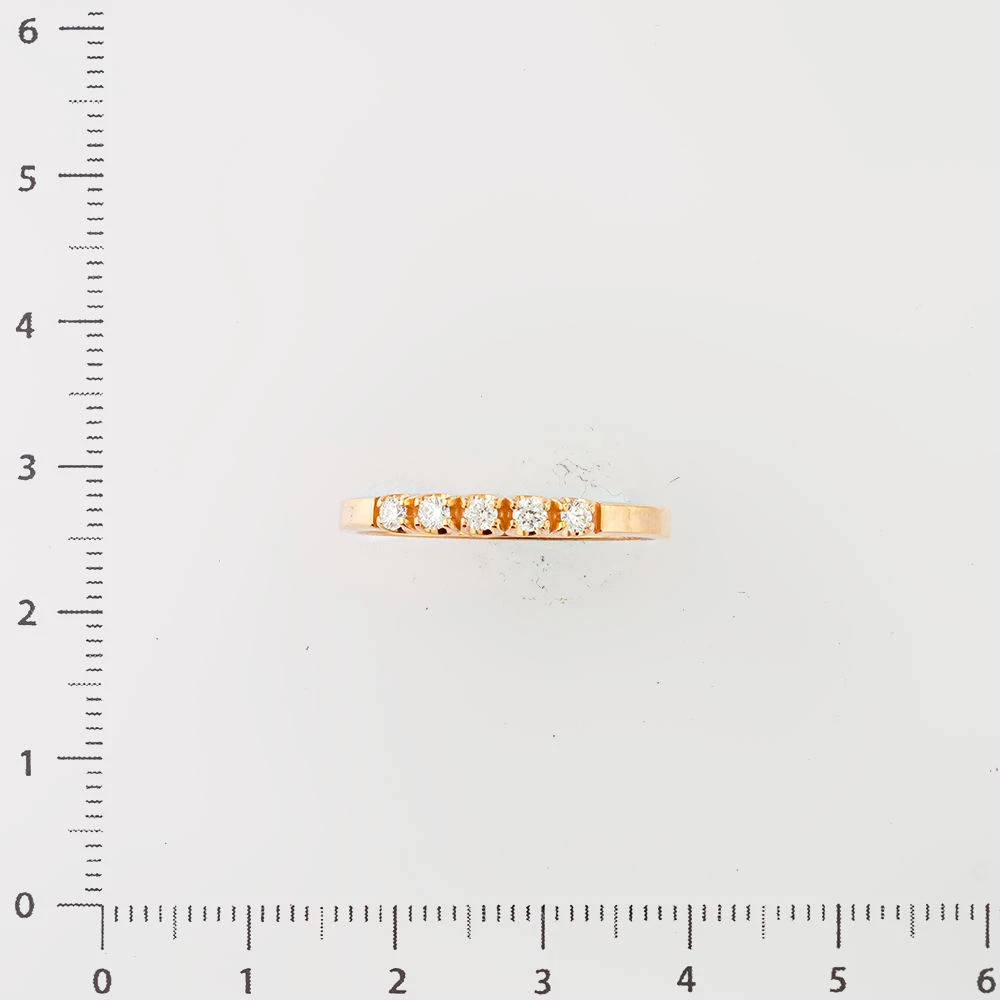 Кольцо с бриллиантом из красного золота 585 пробы