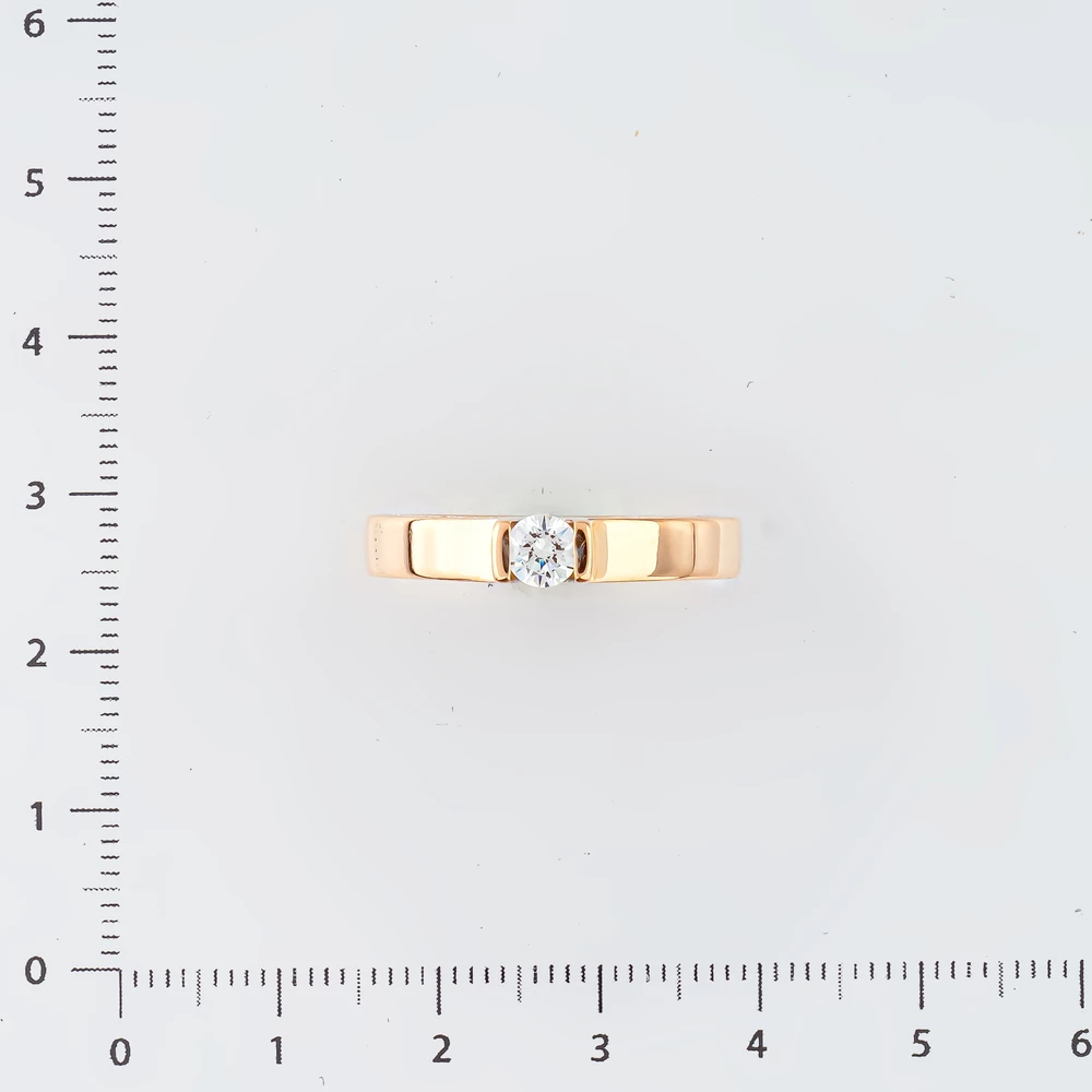 Кольцо с фианитом из красного золота 585 пробы