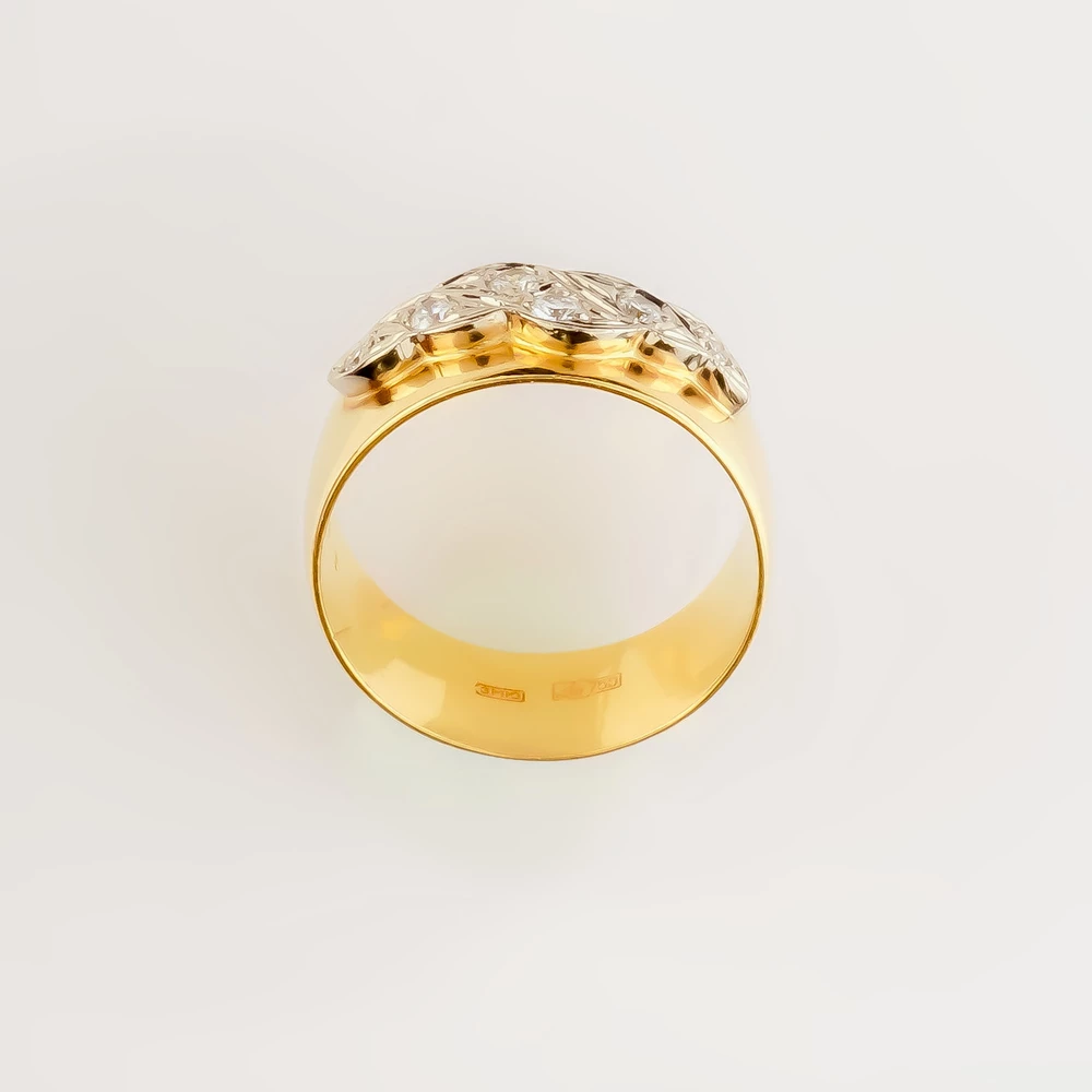 Кольцо с бриллиантом из красного золота 750 пробы