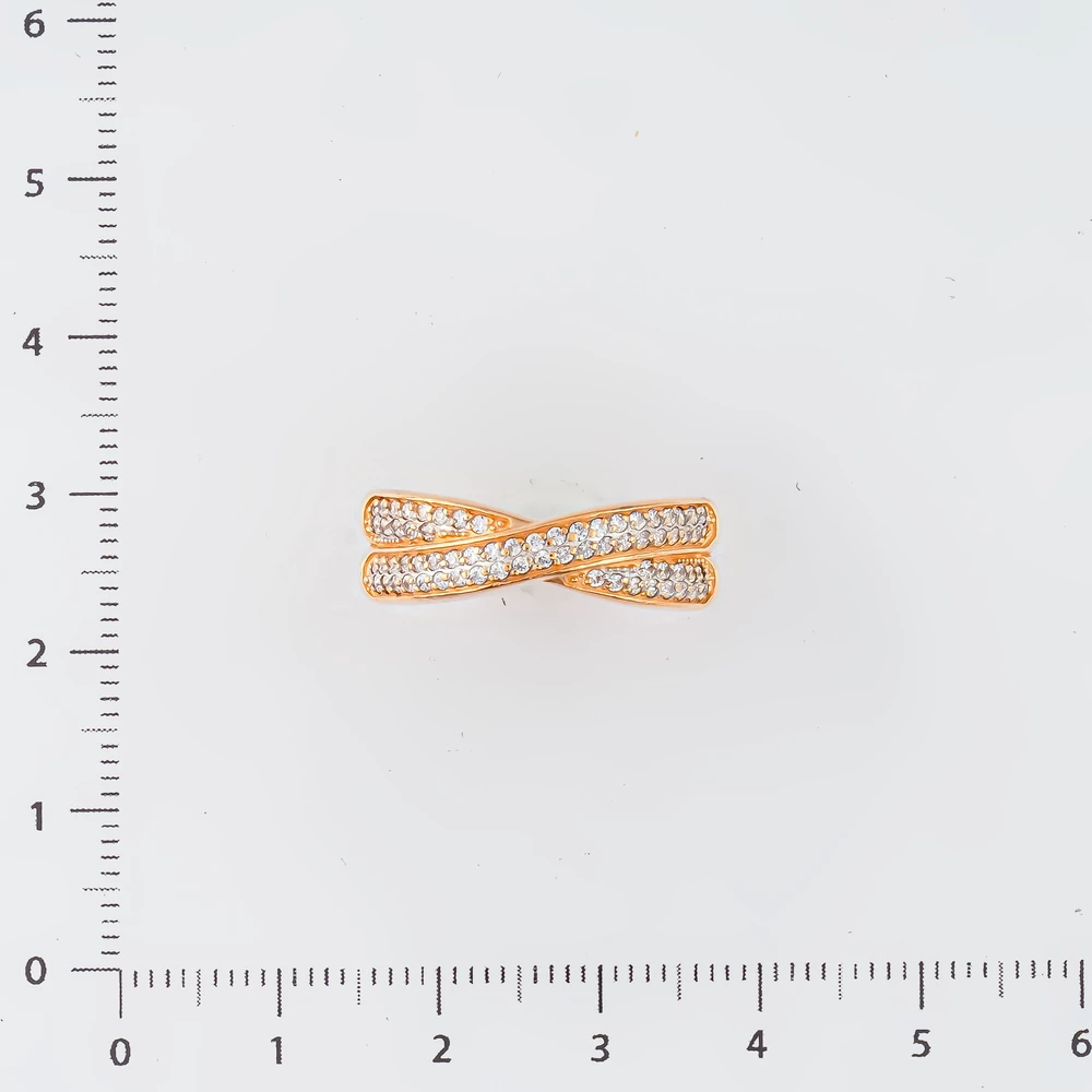 Кольцо с фианитом из красного золота 585 пробы