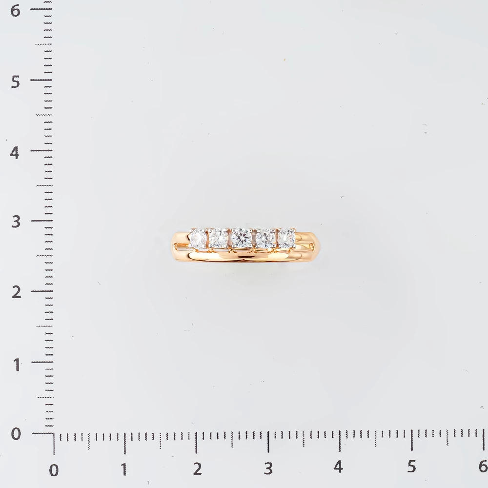 Кольцо с фианитом из красного золота 585 пробы