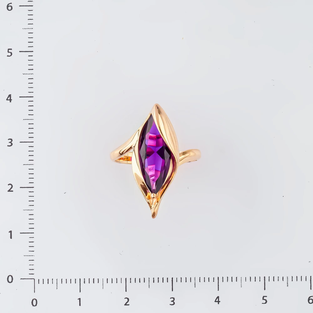 Кольцо с ситаллом из красного золота 585 пробы