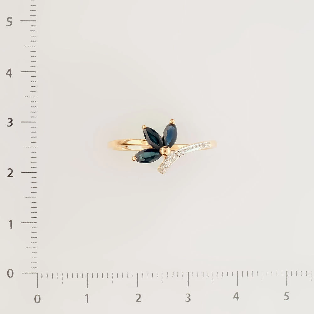 Кольцо с сапфиром из красного золота 585 пробы