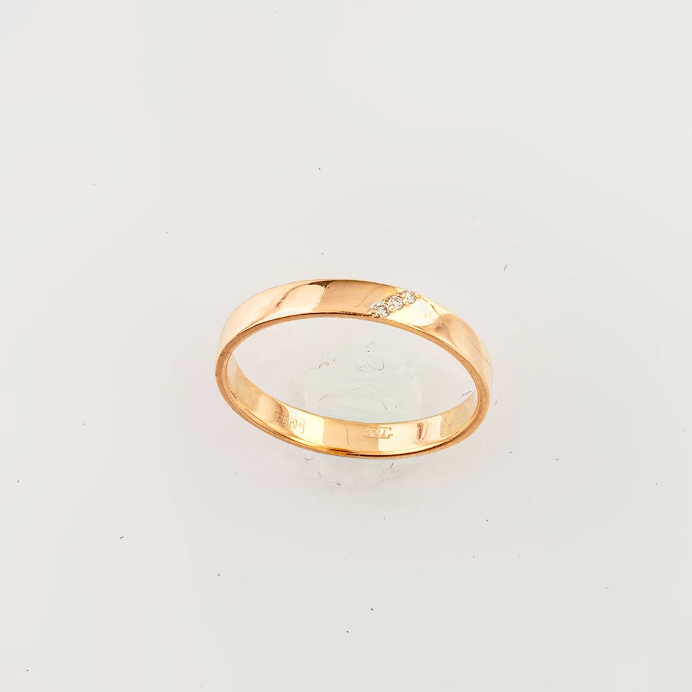 Кольцо с бриллиантом из красного золота 585 пробы