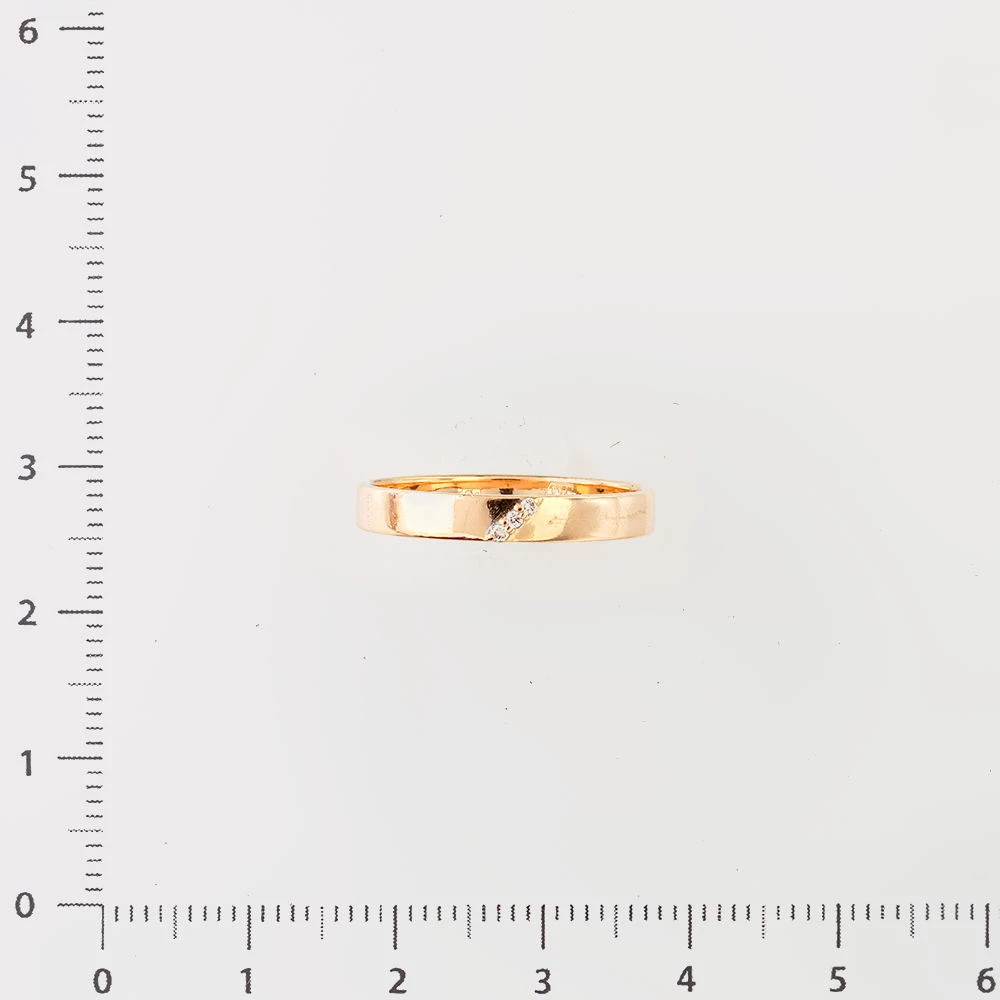 Кольцо с бриллиантом из красного золота 585 пробы