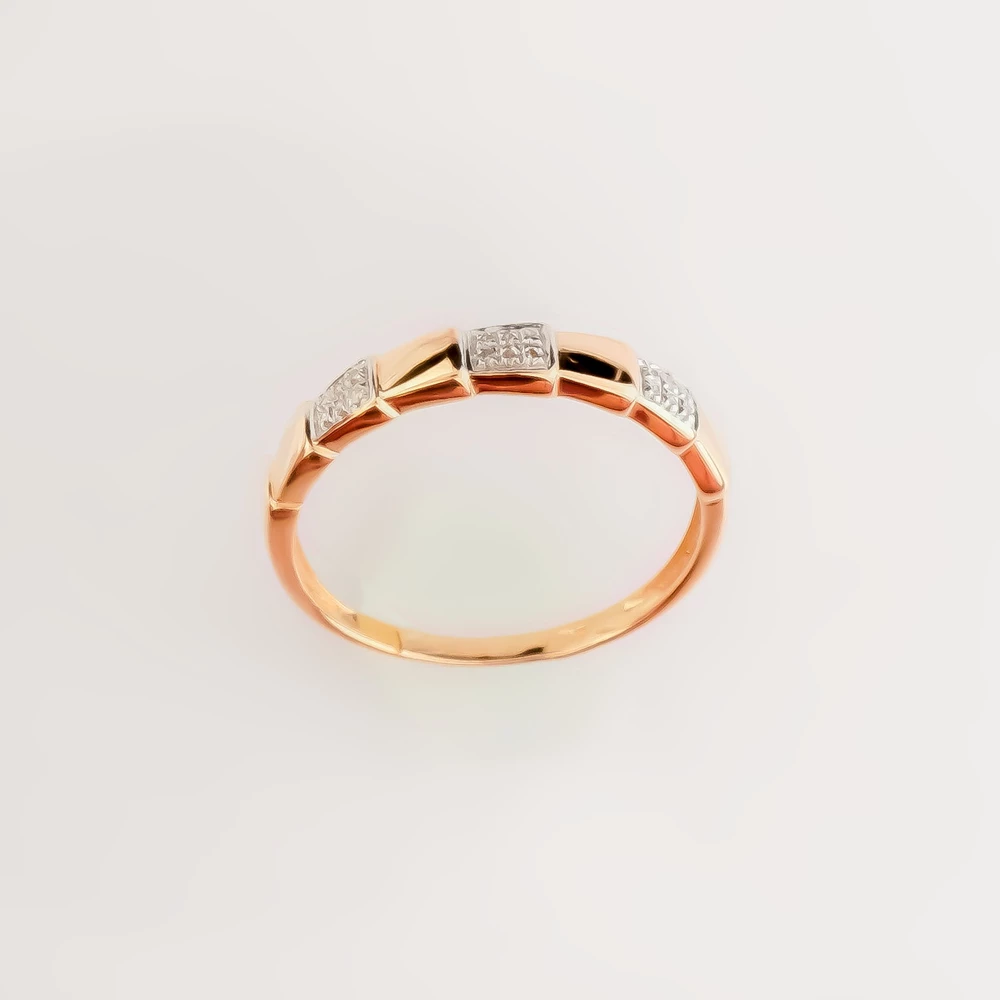 Кольцо с бриллиантом из красного золота 585 пробы