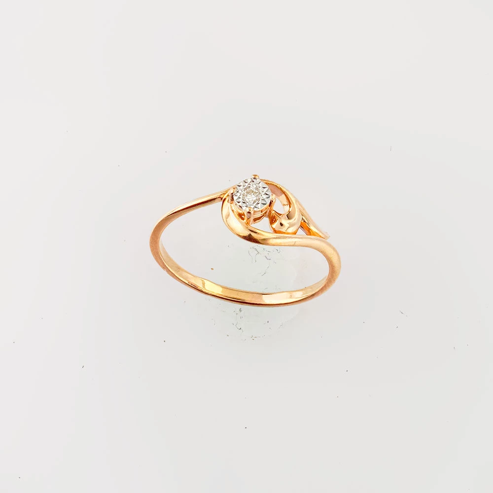 Кольцо с бриллиантом из красного золота 585 пробы