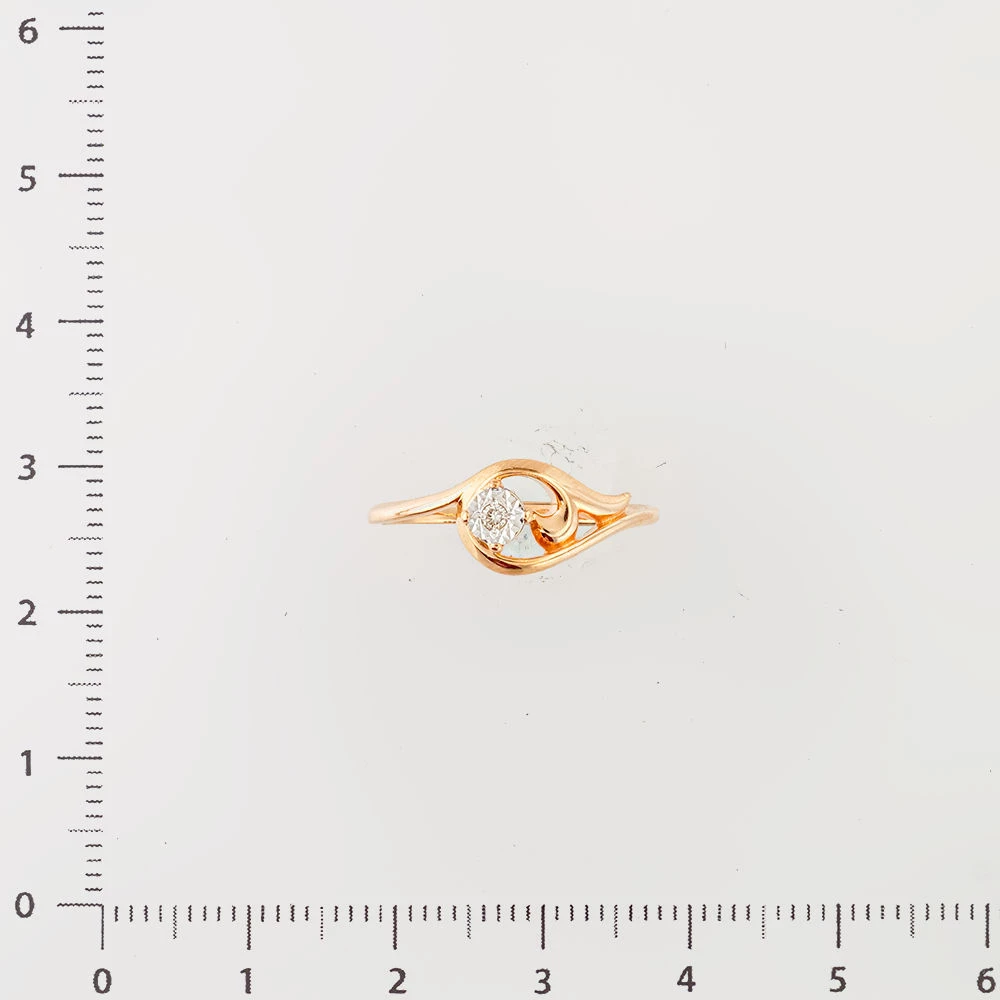 Кольцо с бриллиантом из красного золота 585 пробы