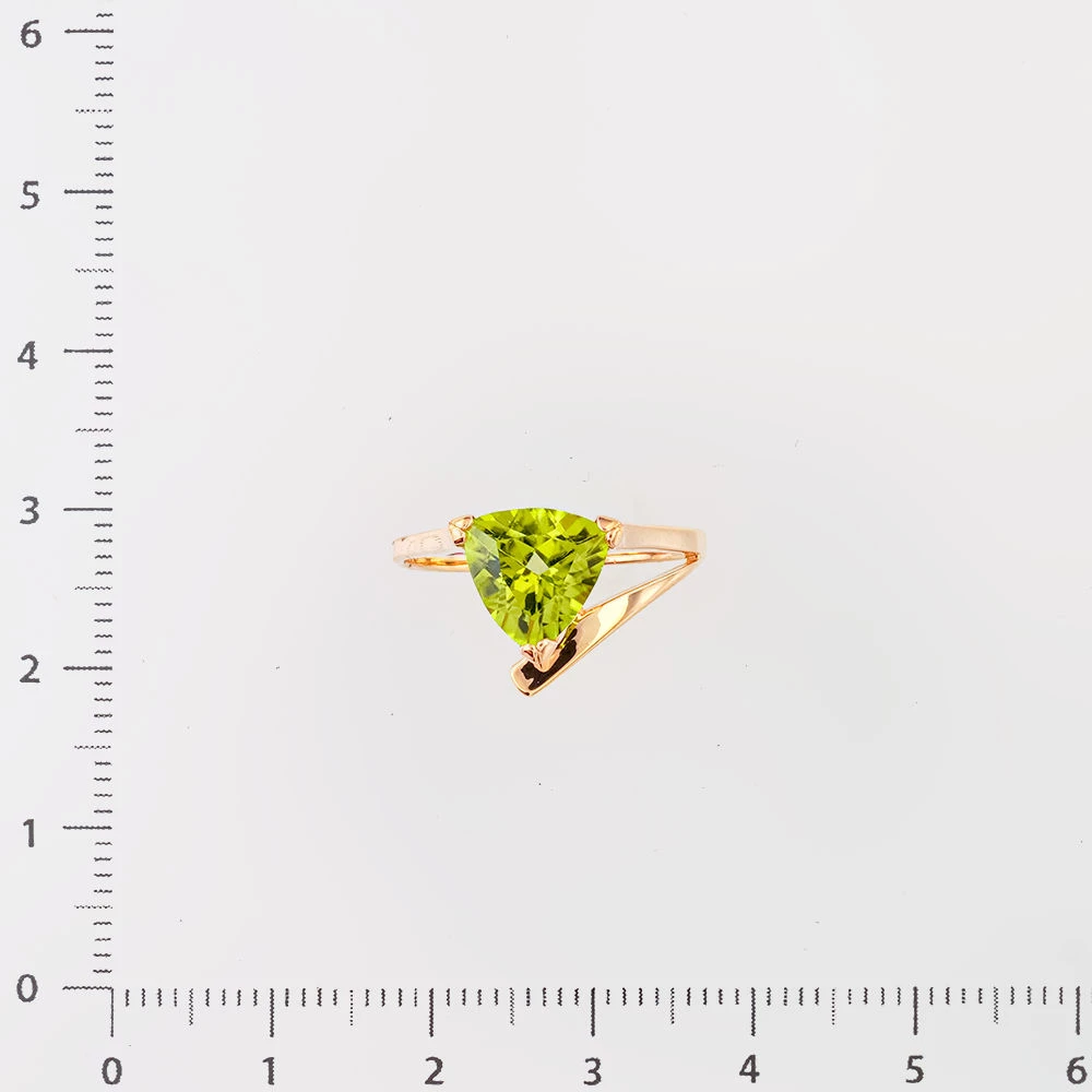 Кольцо с хризолитом из красного золота 585 пробы