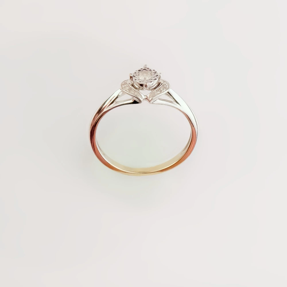 Кольцо с бриллиантом из белого золота 585 пробы