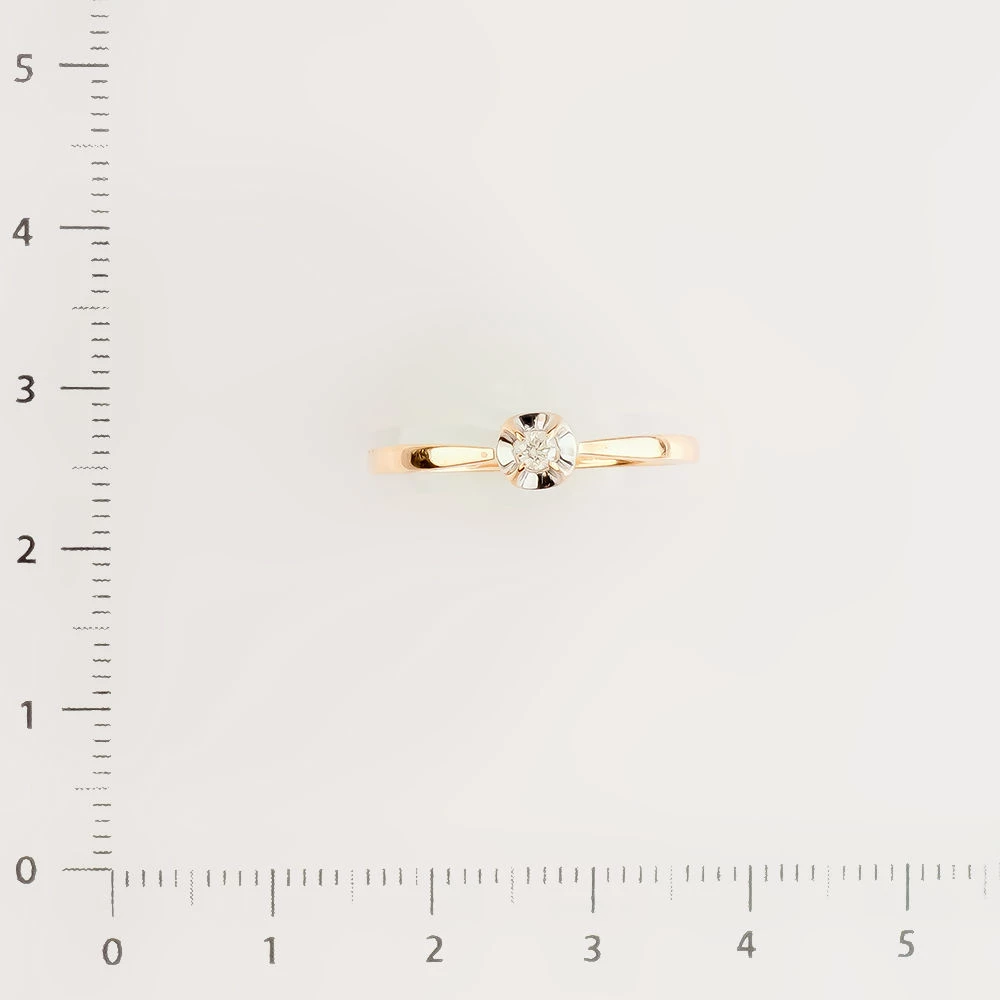 Кольцо с бриллиантом из красного золота 585 пробы