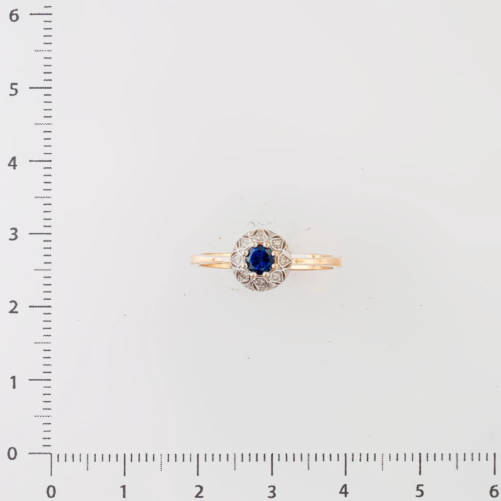 Кольцо с сапфиром из красного золота 585 пробы