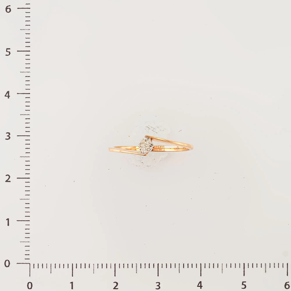 Кольцо с бриллиантом из красного золота 585 пробы